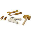 Play Trousse à outils Flexa - 8 pièces - Mustard/Bois naturel