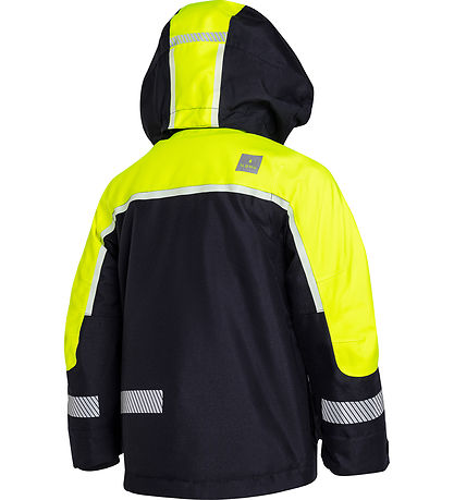 Ildhu Winter Coat - Norly - Navy/Yellow w. Glow-In-The-Dark Refl