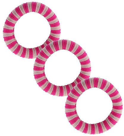 By Stær Haarelastiek - 3-pack - Ea - Roze/Roze Gestreept