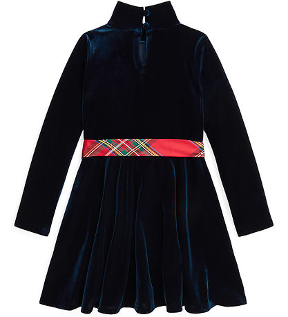 Polo Ralph Lauren Velour Dress - Navy w. Red
