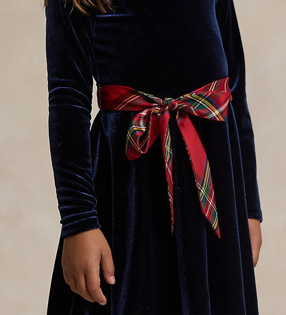 Polo Ralph Lauren Velour Dress - Navy w. Red