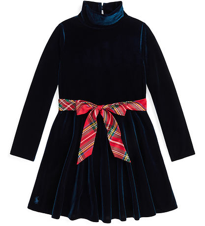 Polo Ralph Lauren Velour Dress - Navy w. Red