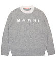 Marni Blouse - Wool - Grey Melange w. White Marni Blouse - Wool - Grey Melange w. White
