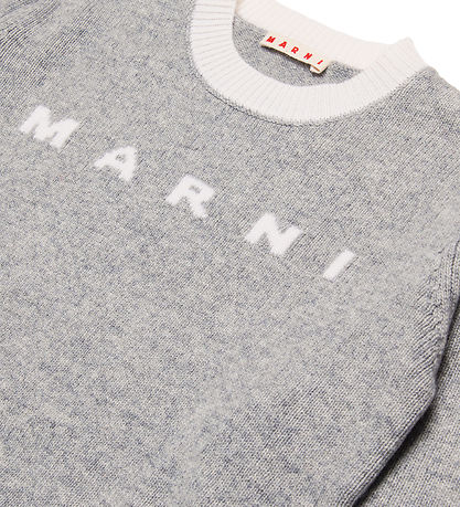 Marni Blouse - Wool - Grey Melange w. White