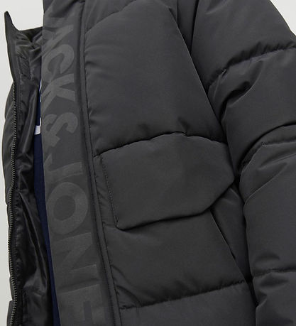 Jack & Jones Puffer Jacket - JCOSpeed ​​- Black/Tone In Tone
