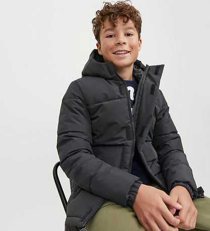 Jack & Jones Puffer Jacket - JCOSpeed ​​- Black/Tone In Tone