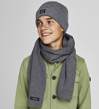 Jack & Jones Scarf - Knitted - JacDna - Grey Melange Jack & Jones Scarf - Knitted - JacDna - Grey Melange