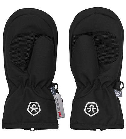 Color Kids Mittens w. Zipper - Black