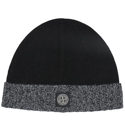 Stone Island Beanie - Wool/Viscose - Black