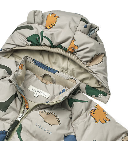 Liewood Down Jacket - Pollen - Dinosaurs/Mist