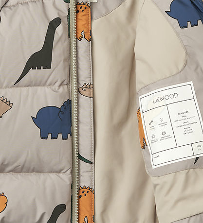 Liewood Down Jacket - Pollen - Dinosaurs/Mist