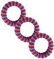 By Stær Hair Tie - 3-Pack - Ea - Red/Blue Striped By Stær Hair Tie - 3-Pack - Ea - Red/Blue Striped