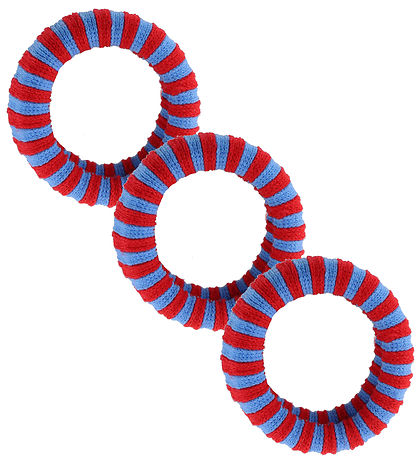 By Stær Haarelastiek - 3-pack - Ea - Rood/Blauwe streep