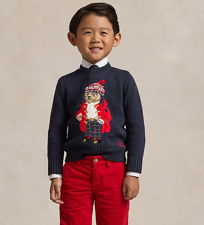 Polo Ralph Lauren Bluse - Strick - Navy m. Rot Polo Ralph Lauren Bluse - Strick - Navy m. Rot