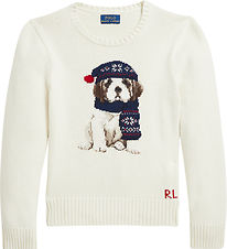 Polo Ralph Lauren Blouse - Wool - White w. Dog Polo Ralph Lauren Blouse - Wool - White w. Dog