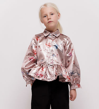 Christina Rohde Shirt - Pink Glitter w. Flowers