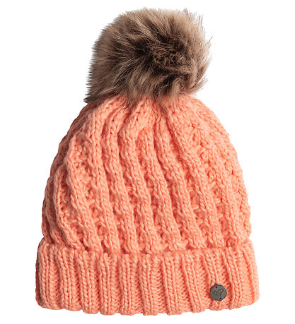 Bonnet Roxy - Tricoté - Blizzard - Peach Rose av. Pompon Bonnet Roxy - Tricoté - Blizzard - Peach Rose av. Pompon