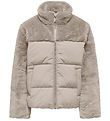 Kids Only Puffer Jacket - KogWanja - Moonbeam w. Faux Fur Kids Only Puffer Jacket - KogWanja - Moonbeam w. Faux Fur