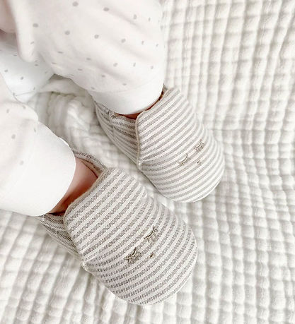 Livly Slippers - Light Beige/White Striped