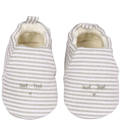 Livly Slippers - Light Beige/White Striped