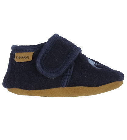 En Fant Hausschuhe - Wolle - Navy m. Dinos En Fant Hausschuhe - Wolle - Navy m. Dinos