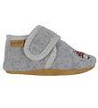 En Fant Slippers - Wool - Grey Melange w. Mushrooms En Fant Slippers - Wool - Grey Melange w. Mushrooms