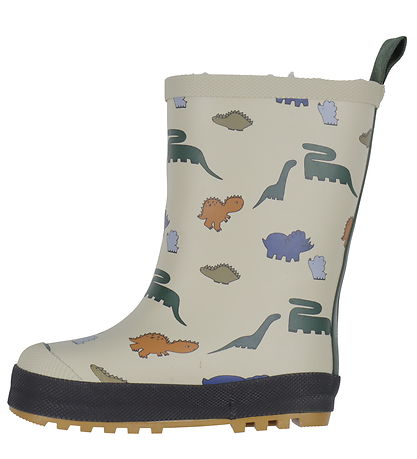 Liewood Rubber Boots w. Lining - Mason - Mist w. Dinosaurs