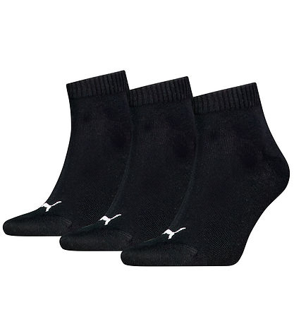 Puma Ankle Socks - 3-Pack - Quarter Plain - Black Puma Ankle Socks - 3-Pack - Quarter Plain - Black