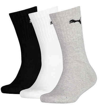 Puma Socks - 3-Pack - Crew - Grey/White/Black
