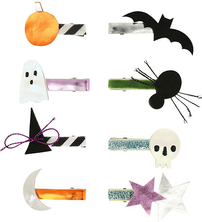Meri Meri Hårspännen - 8-pack - 4,5 cm - Halloween Icons