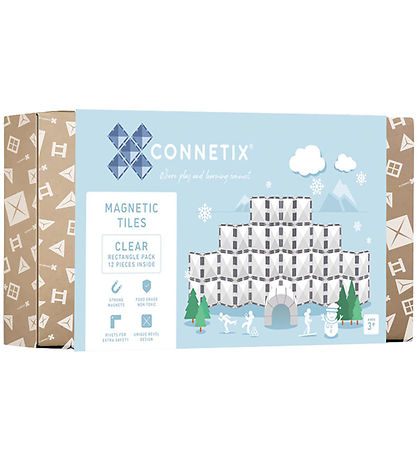 Connetix 자석 세트 - 12개 부품 - 투명 직사각형 팩