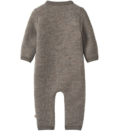Wheat Pramsuit - Wool fleece - Levi - Brown Melange