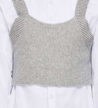 Kids Only Shirt/Top - KogZoe - Knitted - Cloud Dancer/Light Grey Kids Only Shirt/Top - KogZoe - Knitted - Cloud Dancer/Light Grey