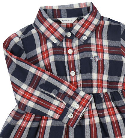 GANT Dress - Checked Flannel - Evening Blue