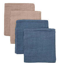 Pippi Muslin Cloths - 4-Pack - 65x65 cm - China Blue/Beige Pippi Muslin Cloths - 4-Pack - 65x65 cm - China Blue/Beige