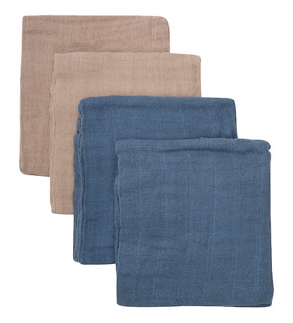 Pippi Muslin Cloths - 4-Pack - 65x65 cm - China Blue/Beige Pippi Muslin Cloths - 4-Pack - 65x65 cm - China Blue/Beige