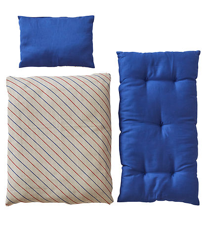 OYOY Doll Bedding w. Mattress - Striped - Blue
