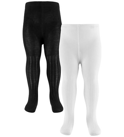 Minymo Tights - 2-Pack - Rib - Noos - Black