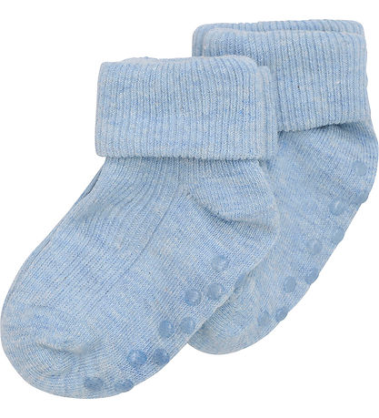 Minymo Tights - 2-Pack - Rib - Noos - Winter Sky Melange