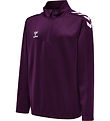 Hummel Sweatshirt - hmlCore XK Half Zip Poly - Acai/White Hummel Sweatshirt - hmlCore XK Half Zip Poly - Acai/White