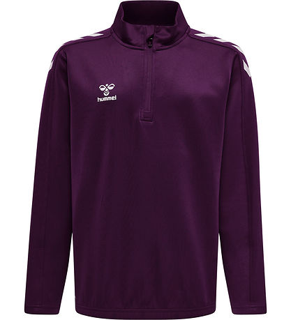 Hummel Sweatshirt - hmlCore XK Half Zip Poly - Acai/White