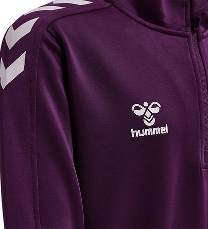 Hummel Sweatshirt - hmlCore XK Half Zip Poly - Acai/White