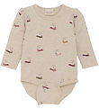 Minymo Bodysuit L/æ - Beige Melange Minymo Bodysuit L/æ - Beige Melange