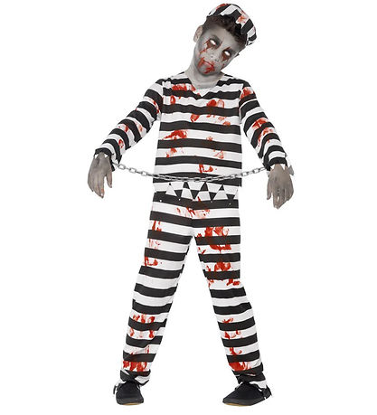 Smiffys Costume - Zombie Convict - Black/White Smiffys Costume - Zombie Convict - Black/White