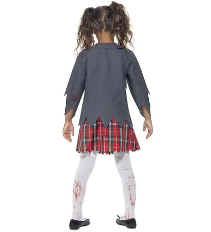 Smiffys Costume - Zombie School Girl - Grey/White/Red