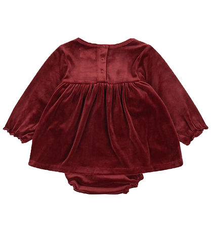 Konges Sløjd Bodysuit w. Skirt - Velvet - Jingle - Red Dahlia