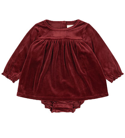 Konges Sløjd Bodysuit w. Skirt - Velvet - Jingle - Red Dahlia