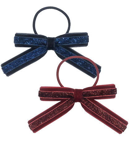 Konges Sløjd Haargummi m. Schleife - Samt - 2er-Pack - Rot/Navy Konges Sløjd Haargummi m. Schleife - Samt - 2er-Pack - Rot/Navy