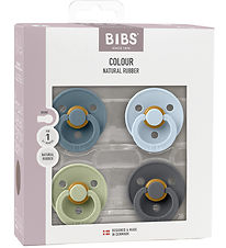 BIBS Colour Pacifiers - Size 1 - 4-Pack - Round - Baby Blue Mix BIBS Colour Pacifiers - Size 1 - 4-Pack - Round - Baby Blue Mix