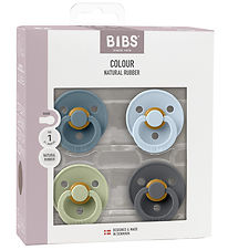 BIBS Colour Pacifiers - Size 2 - 4-Pack - Round - Baby Blue Mix BIBS Colour Pacifiers - Size 2 - 4-Pack - Round - Baby Blue Mix
